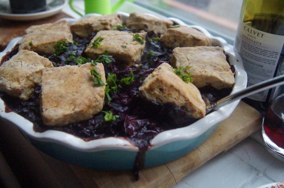 red cabbage cobbler